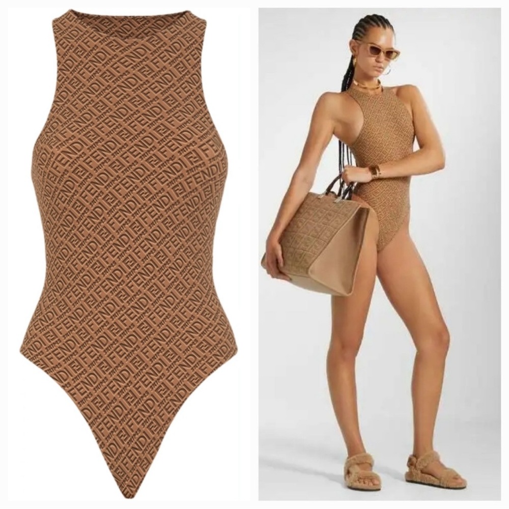 Fendi Brown Monogram Bodysuit